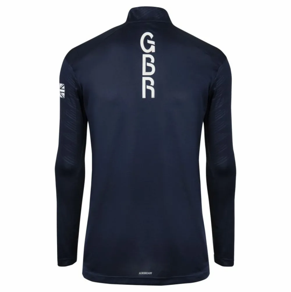 adidas Team GB Men's 1/2 Zip Long Sleeve Top