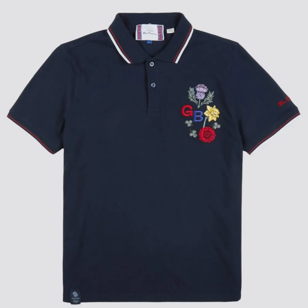 ben_sherman_team_gb_floral_embroidered_polo_navy_2.webp Ben Sherman Team GB Floral Embroidered Polo Navy