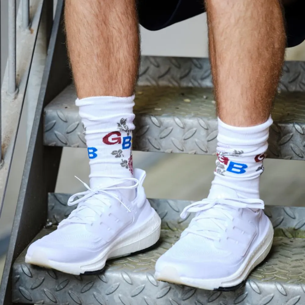 Team GB Happy Socks  White The Greatest Team Socks