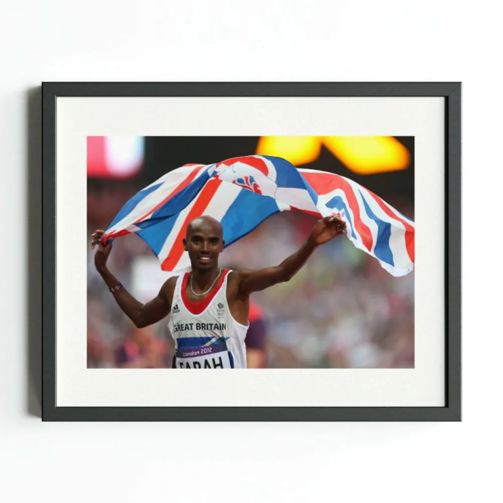 Team GB London 2012 Mo Farah 500m Gold Medal Art Print