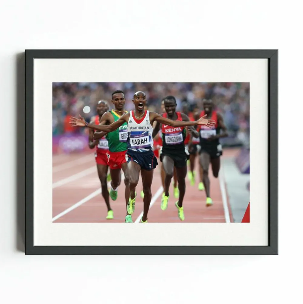 Team GB London 2012 Mo Farah 500m Victory Art Print