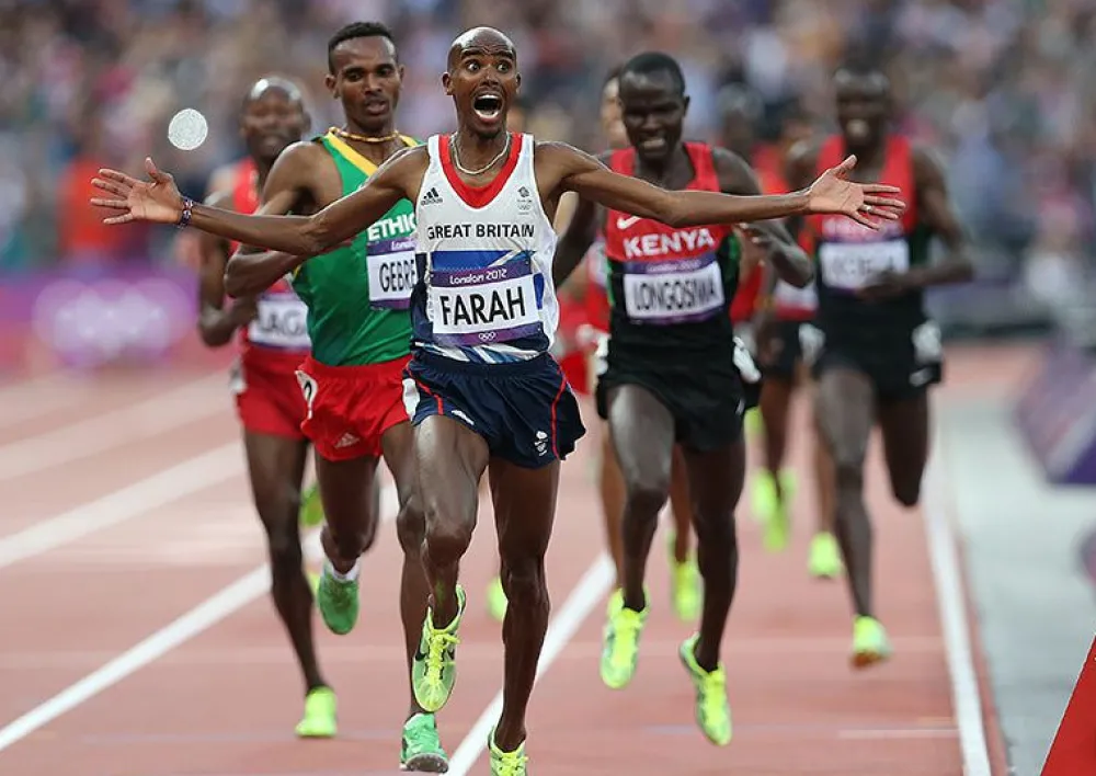 Team GB London 2012 Mo Farah 500m Victory Art Print