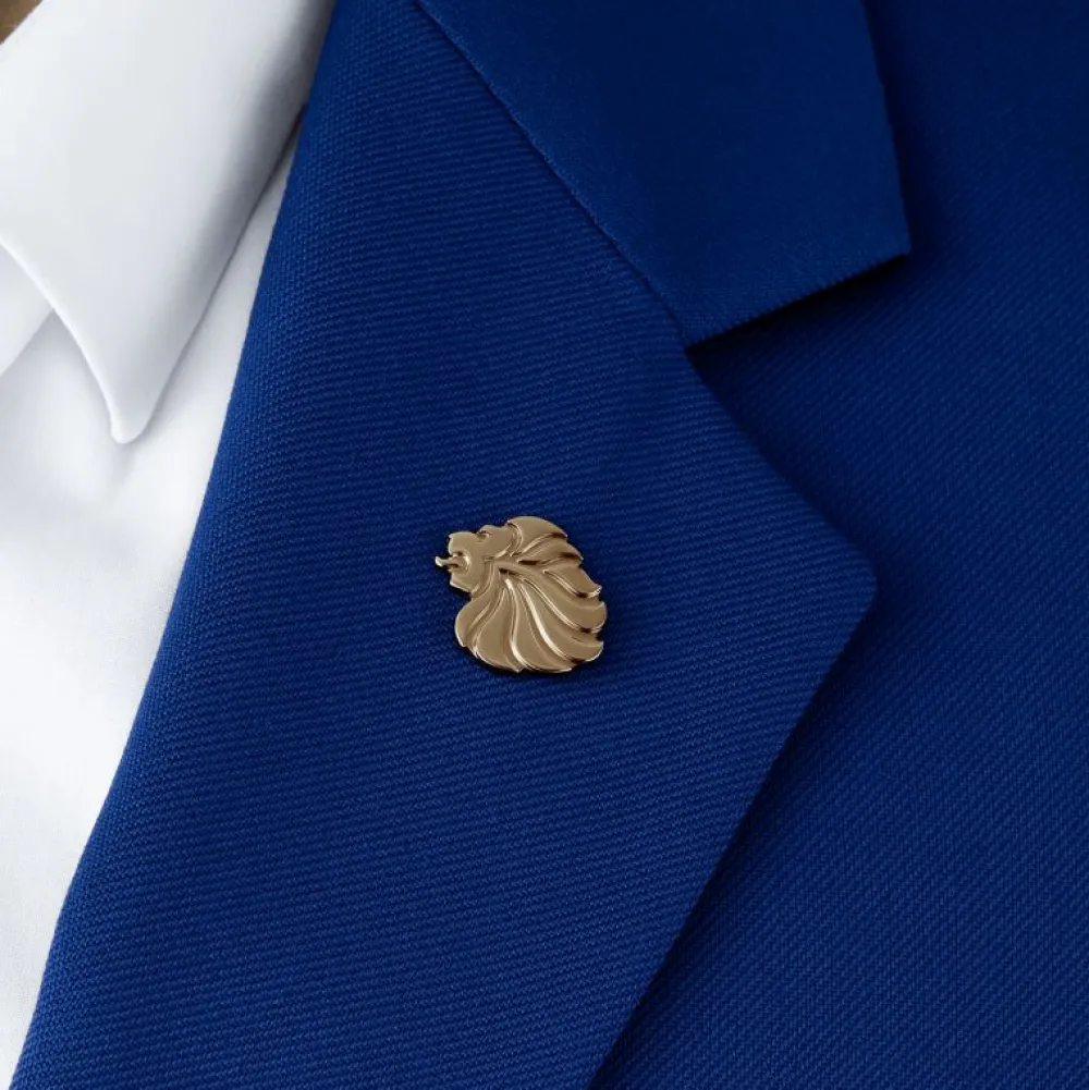 Team GB Mappin & Webb Gold Plated Lion Head Lapel Pin