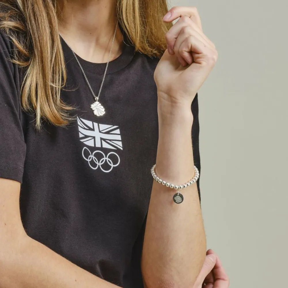 Mappin & Webb Team GB Lion Head Sterling Silver Bead Bracelet