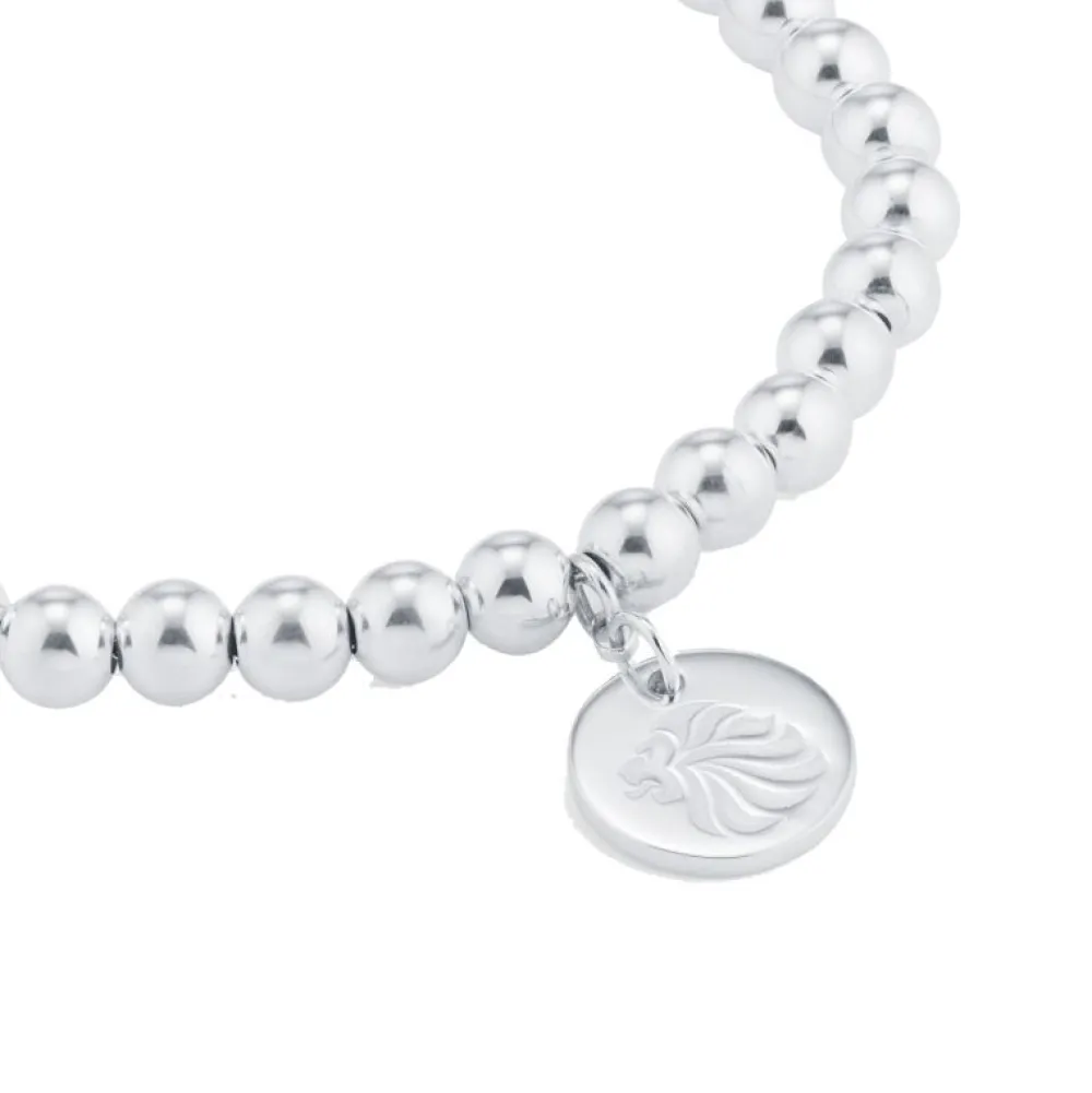 Mappin & Webb Team GB Lion Head Sterling Silver Bead Bracelet