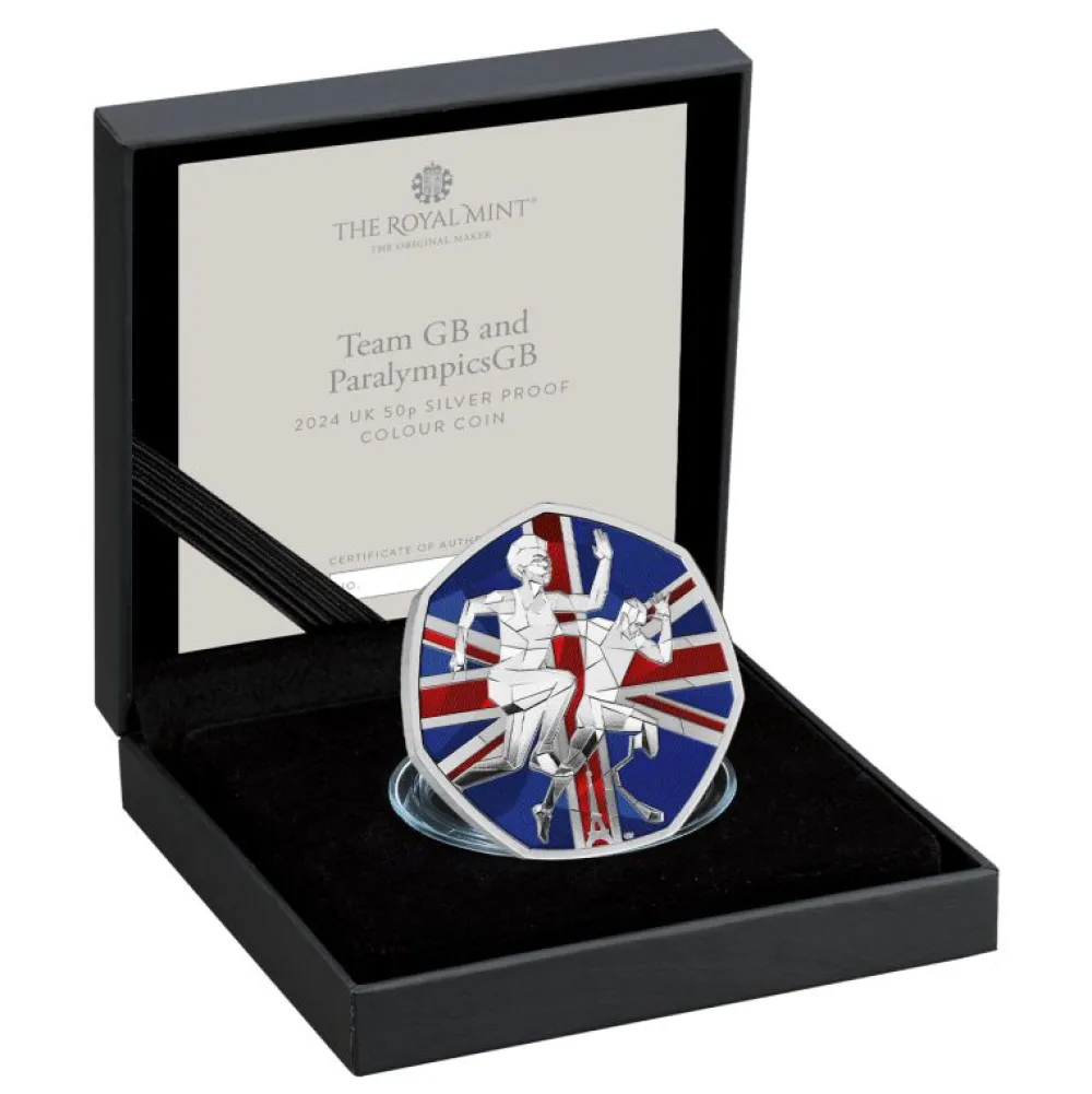 Team GB Royal Mint 50p Silver Proof Colour Coin