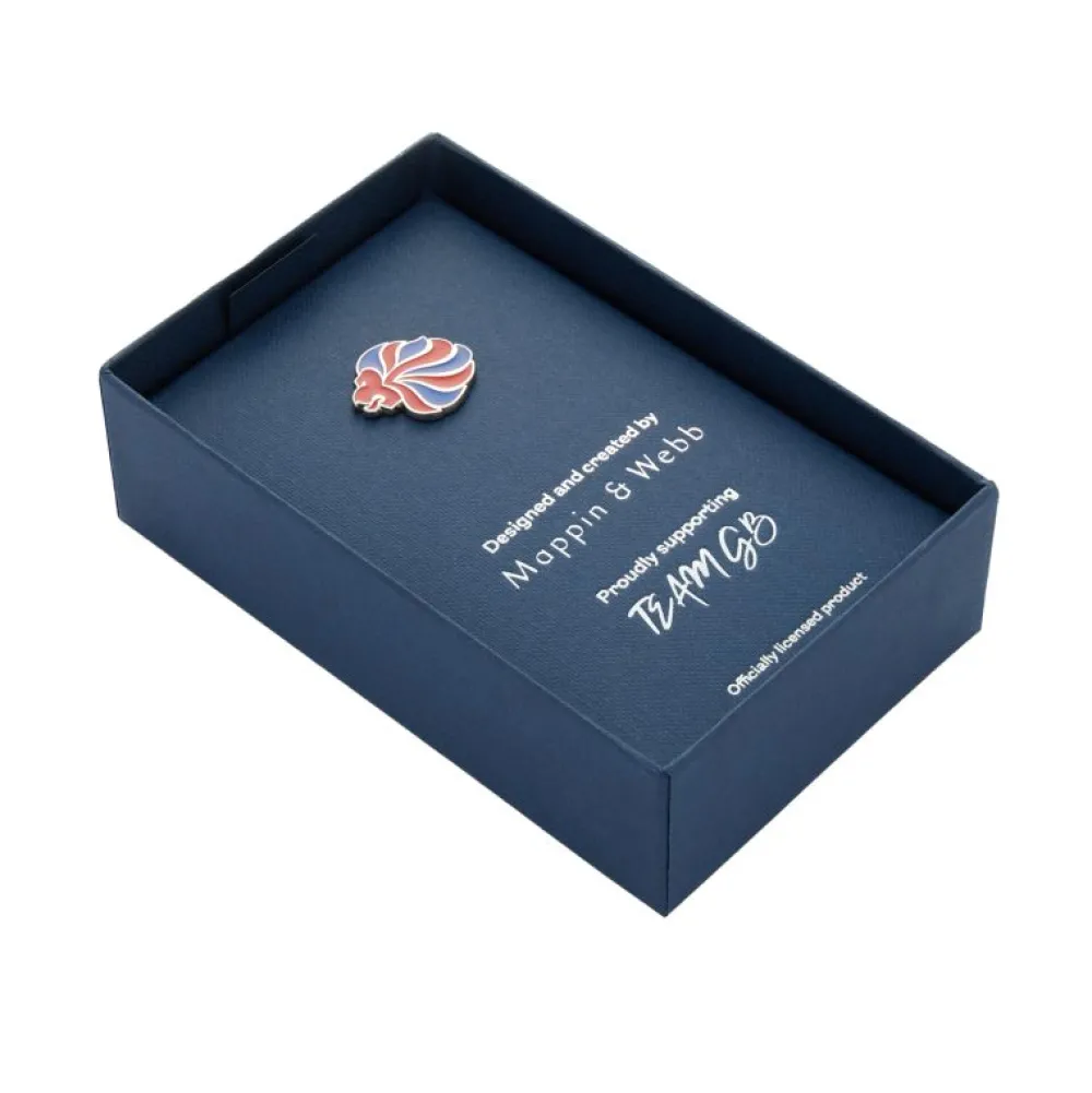 Team GB Sterling Silver Pin with Red and Blue Enamel