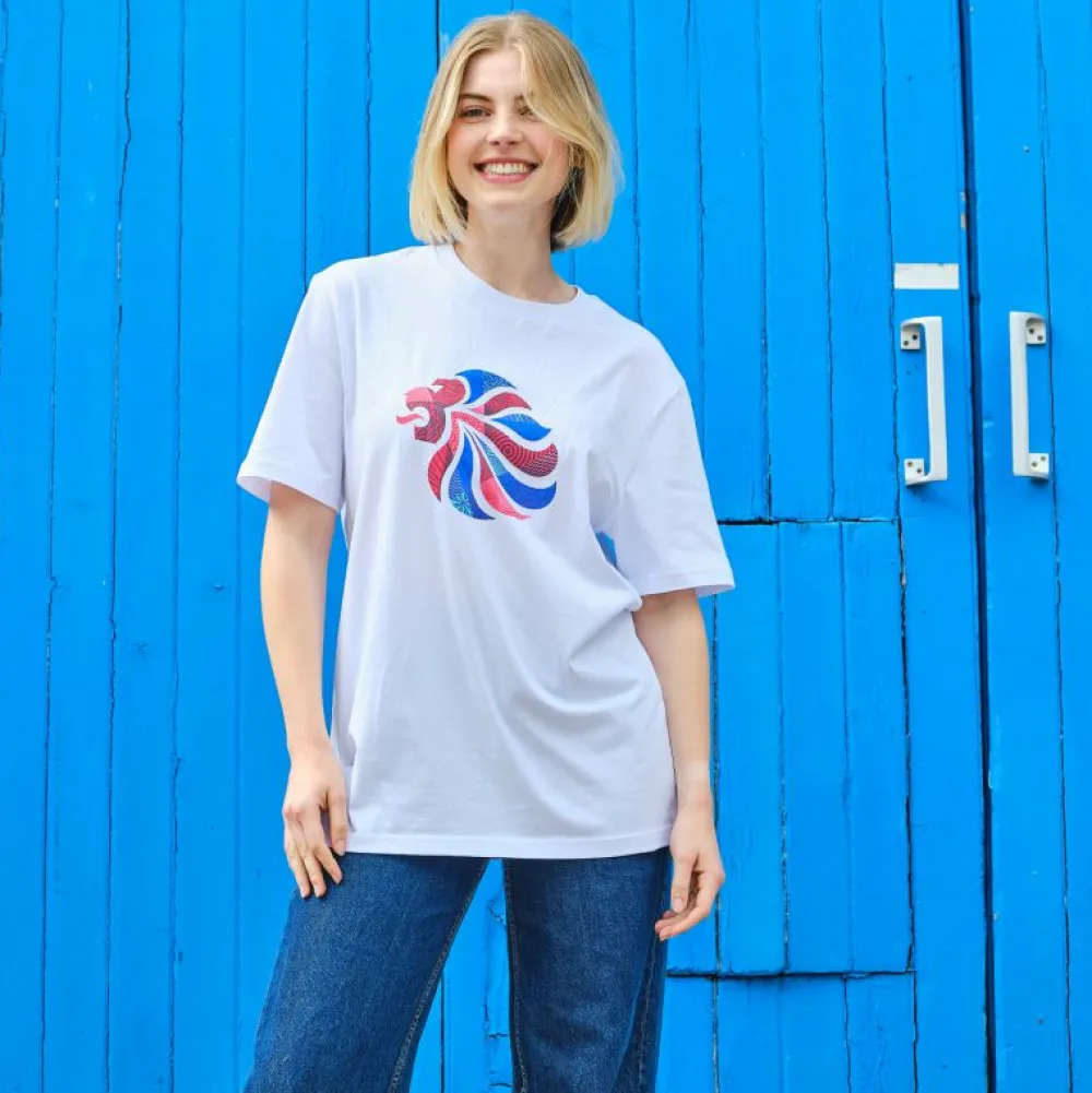team_gb_abstract_lion_print_to_order_white_tshirt_3.webp Team GB Abstract Lion Print to Order White T-shirt