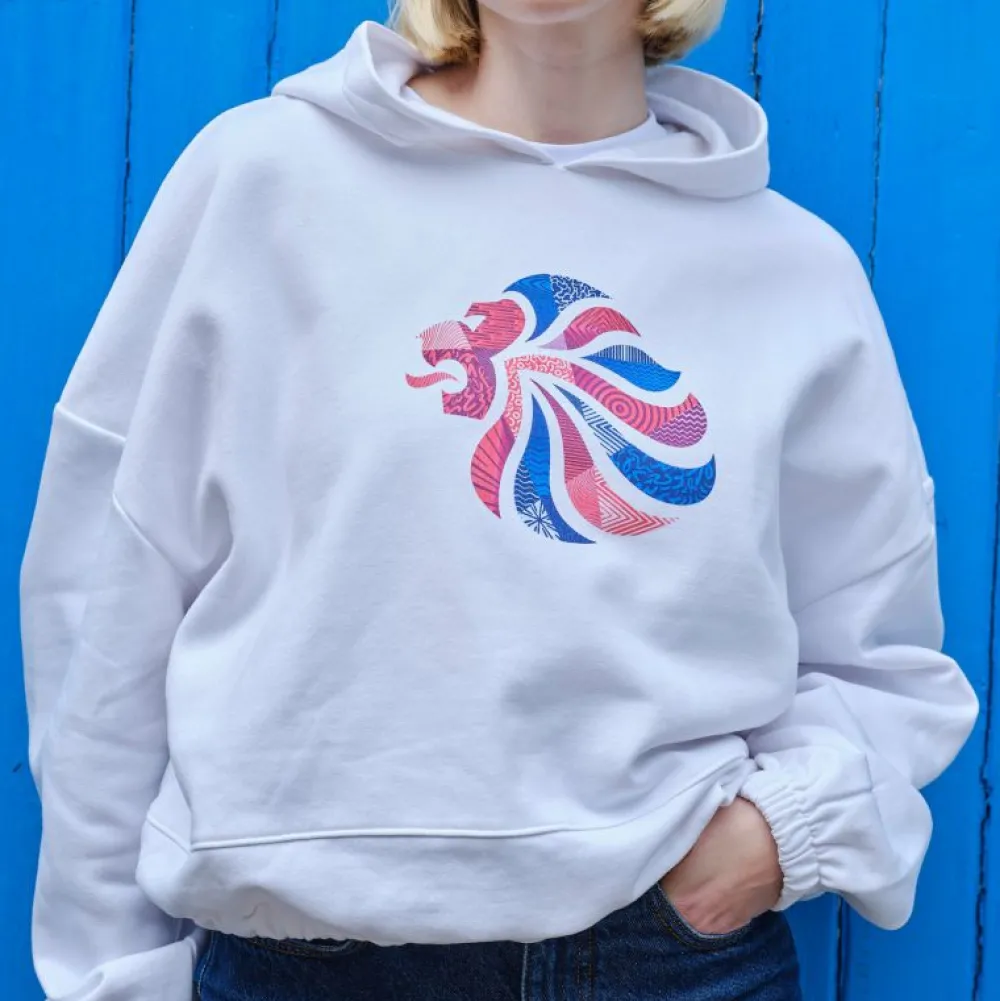 team_gb_abstract_lion_white_oversized_cropped_hoodie_2.webp Women Team GB Abstract Lion White Oversized Cropped Hoodie