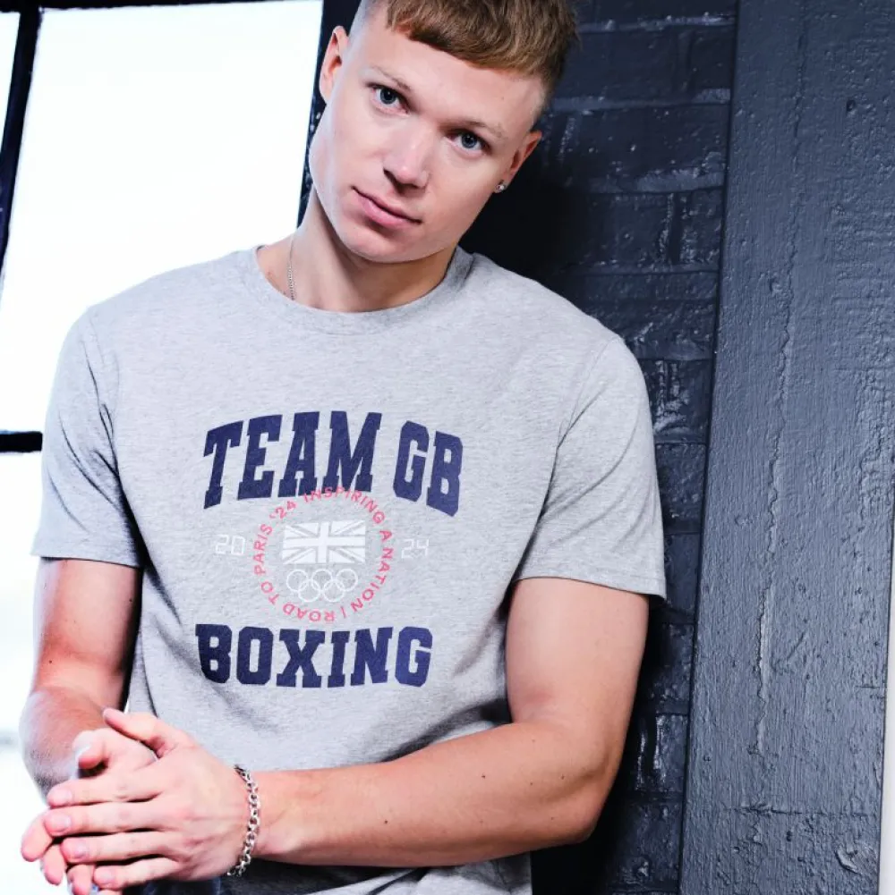 Team GB Boxing Varsity Heather Grey T-Shirt