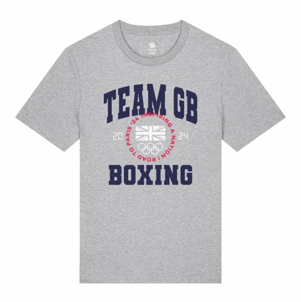 Team GB Boxing Varsity Heather Grey T-Shirt