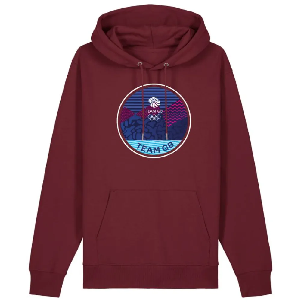 Team GB Core Emblem Hoodie Burgundy
