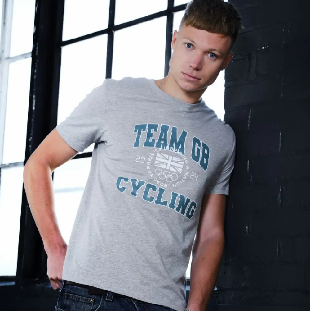 Team GB Cycling Varsity Heather Grey T-Shirt