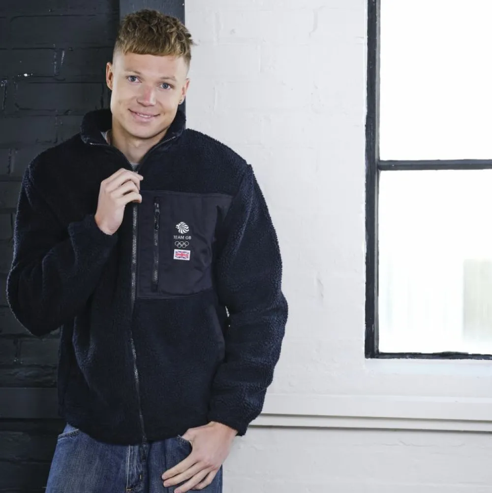 Team GB Embroidered Navy Sherpa Fleece