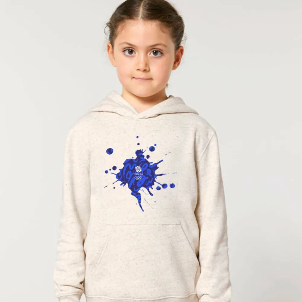Kids Team GB Kids Graffiti Hoodie Natural