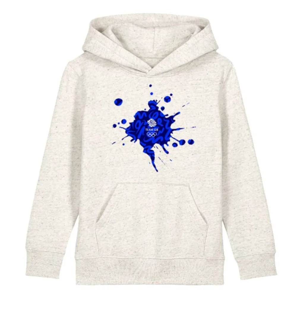 Kids Team GB Kids Graffiti Hoodie Natural
