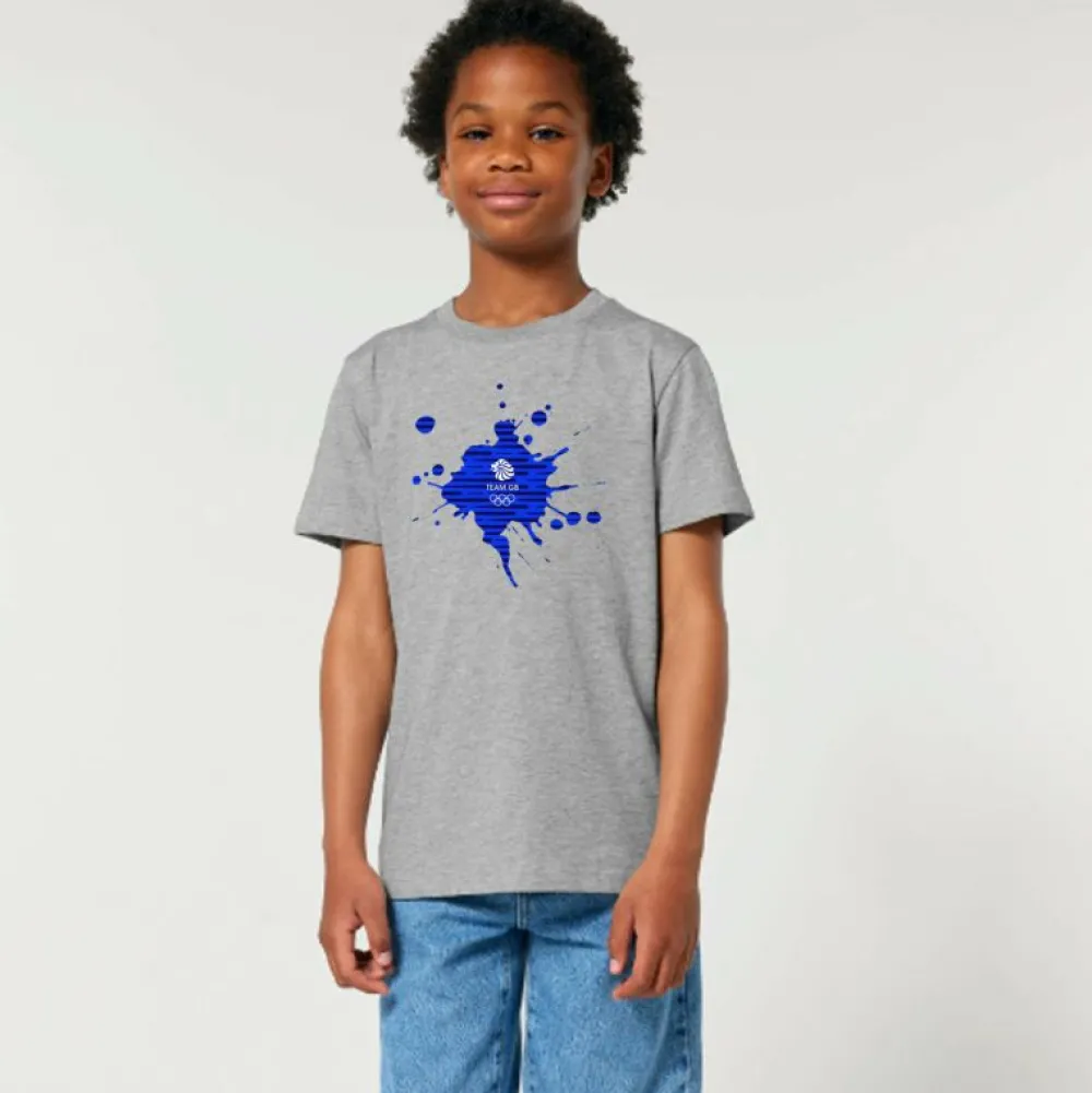 Kids Team GB Kids Graffiti Print T-Shirt Grey