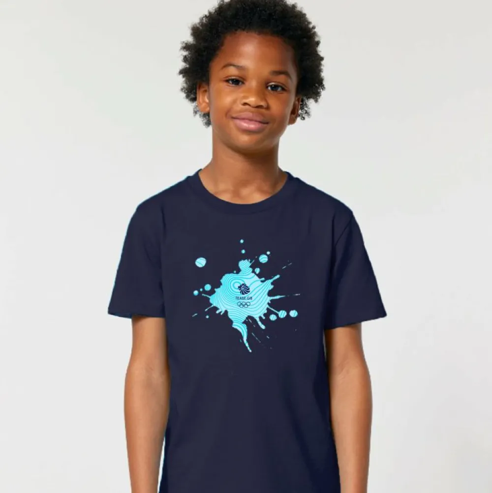 Kids Team GB Kids Graffiti Print T-Shirt Navy