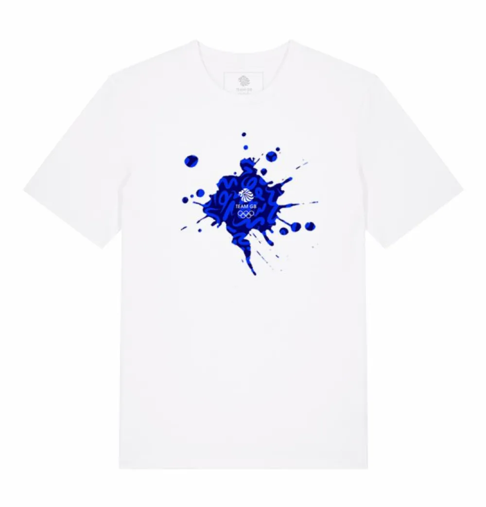 Kids Team GB Kids Graffiti Print T-Shirt White