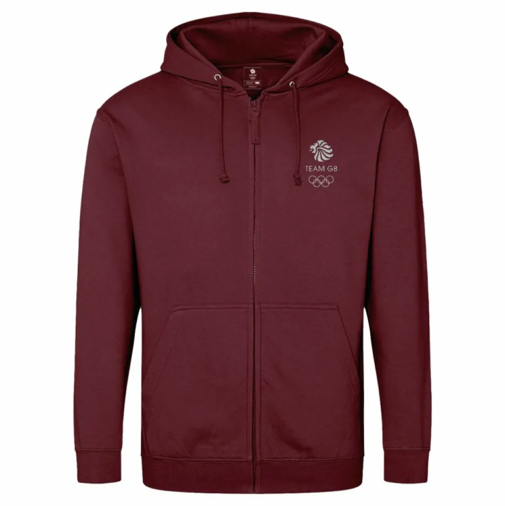Team GB Manoir Burgundy Zip Hoodie