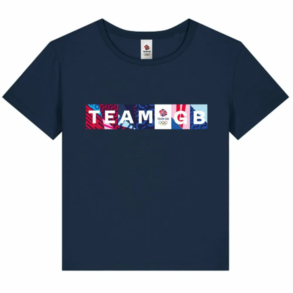 Women Team GB Montmartre Women's Navy Printed T-Shirt
