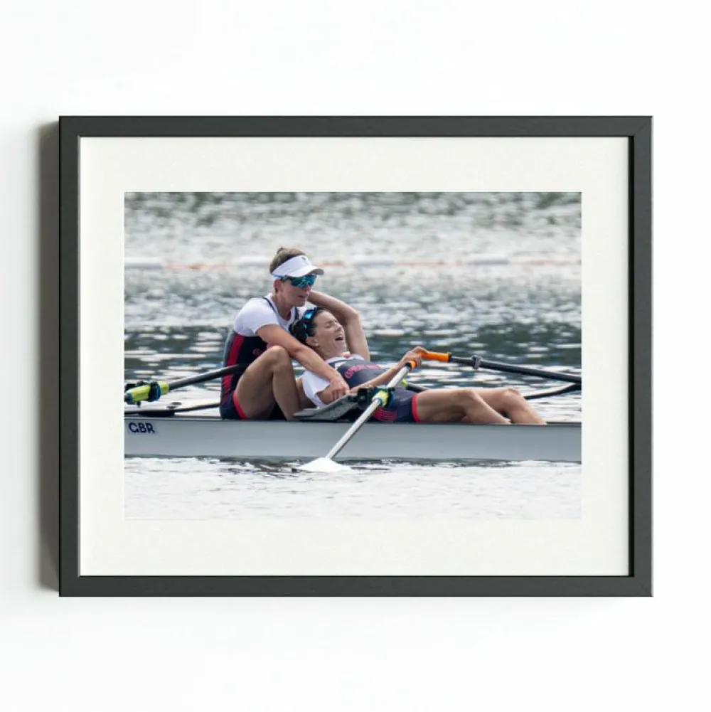 Team GB Paris Art Print 'Emily Craig & Imogen Grant Secure Gold in Rowing Dominance'