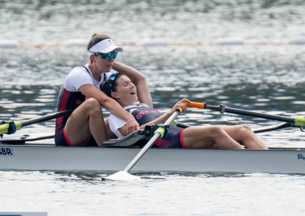 Team GB Paris Art Print 'Emily Craig & Imogen Grant Secure Gold in Rowing Dominance'