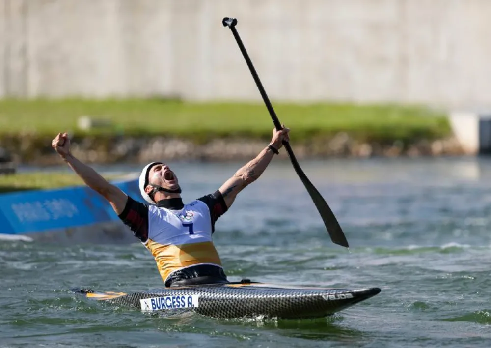 Team GB Paris Art Print "Adam Burgess Achieves Medal Dream in Canoe Slalom"