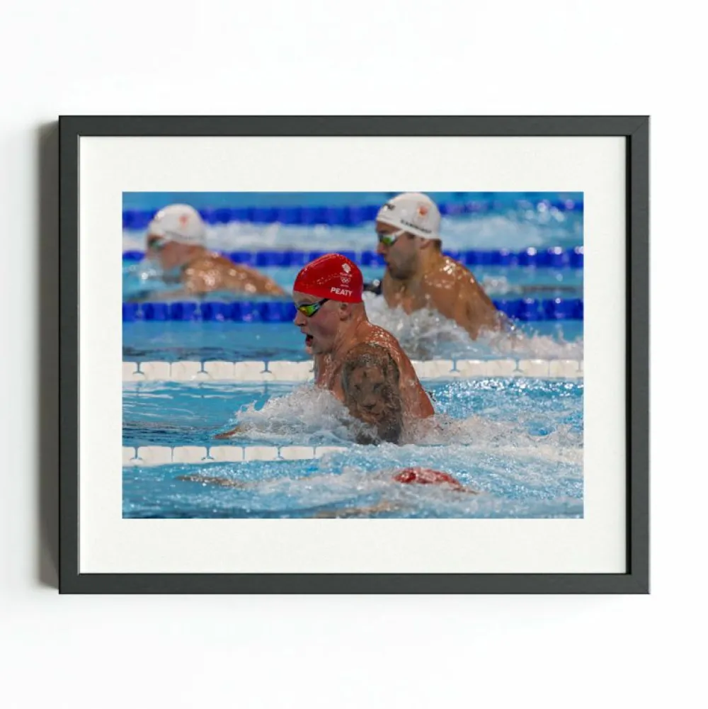 Team GB Paris Art Print "Adam Peaty Silver Olympic Comeback"
