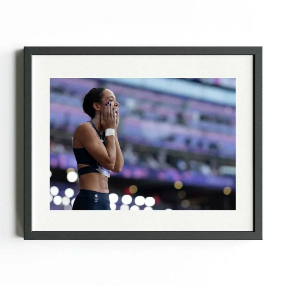 Team GB Paris Art Print "Katarina Johnson-Thompson Wins Long Awaited Medal"