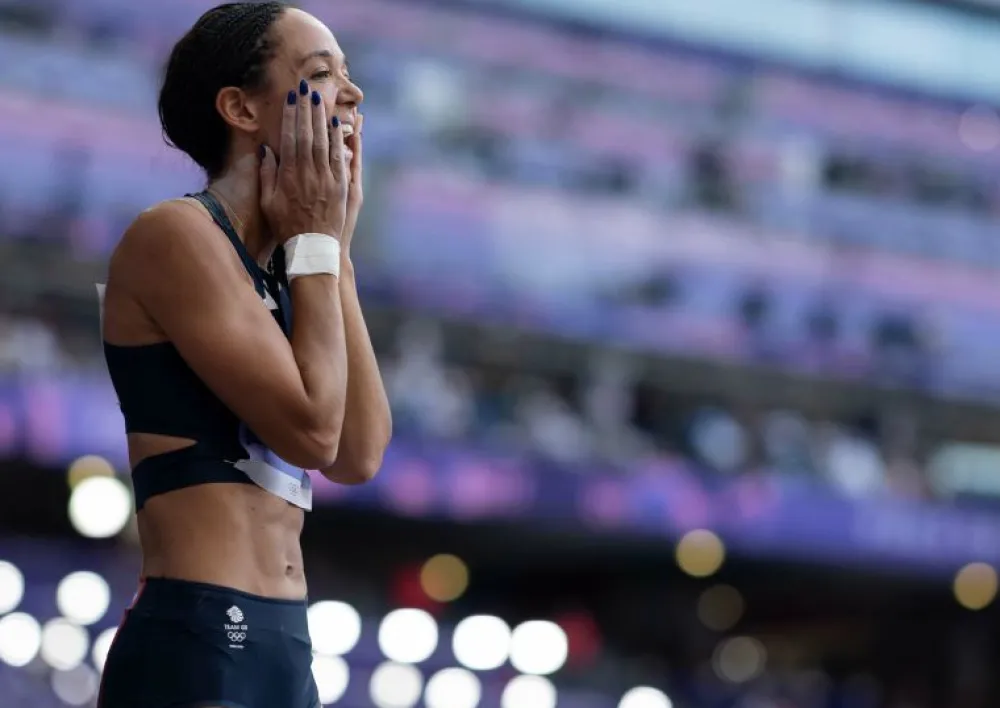 Team GB Paris Art Print "Katarina Johnson-Thompson Wins Long Awaited Medal"
