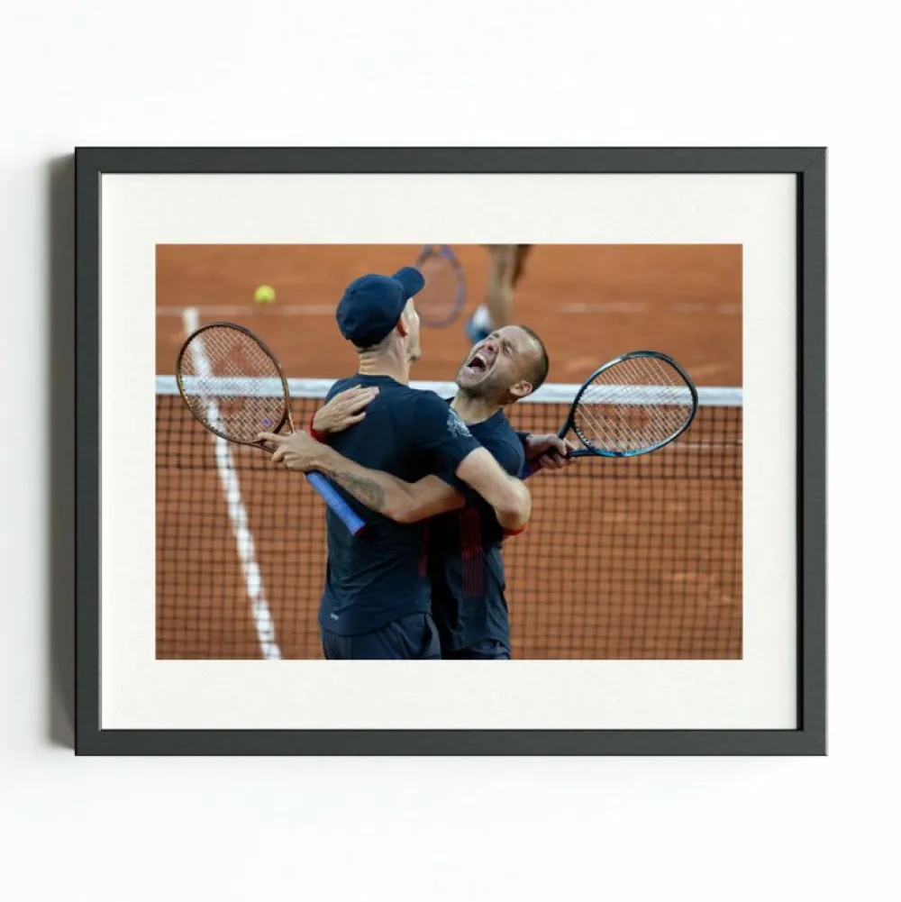 Team GB Paris Art Print "Murray and Evans Thrilling Tie Break Comeback"
