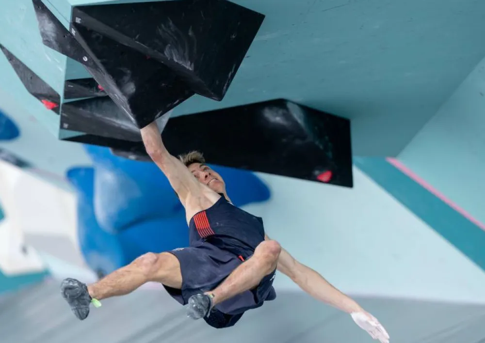 Team GB Paris Art Print "Toby Roberts Wins 's first Gold Climbing Medal"