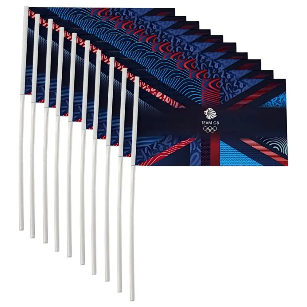 Hampshire Flags Team GB Supporters Union Jack Handwaver Flag x 10 Pack