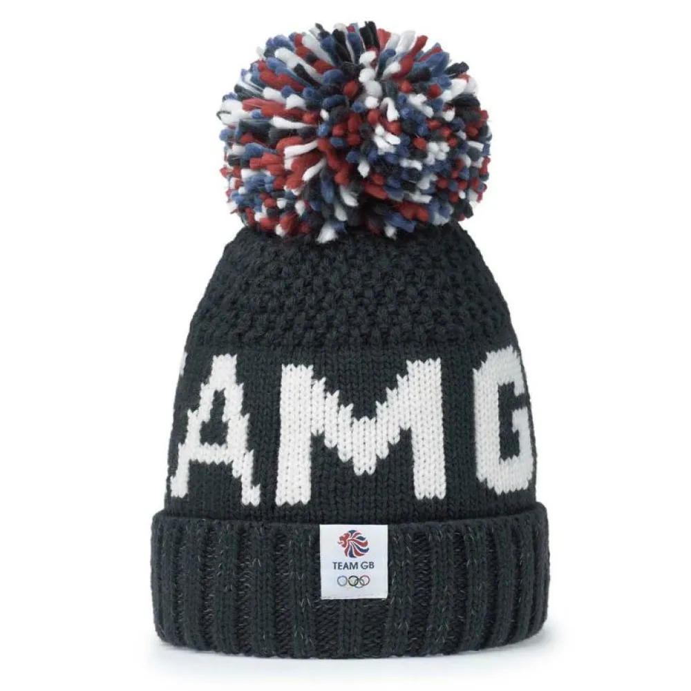 Team GB Text Bobble Hat Navy