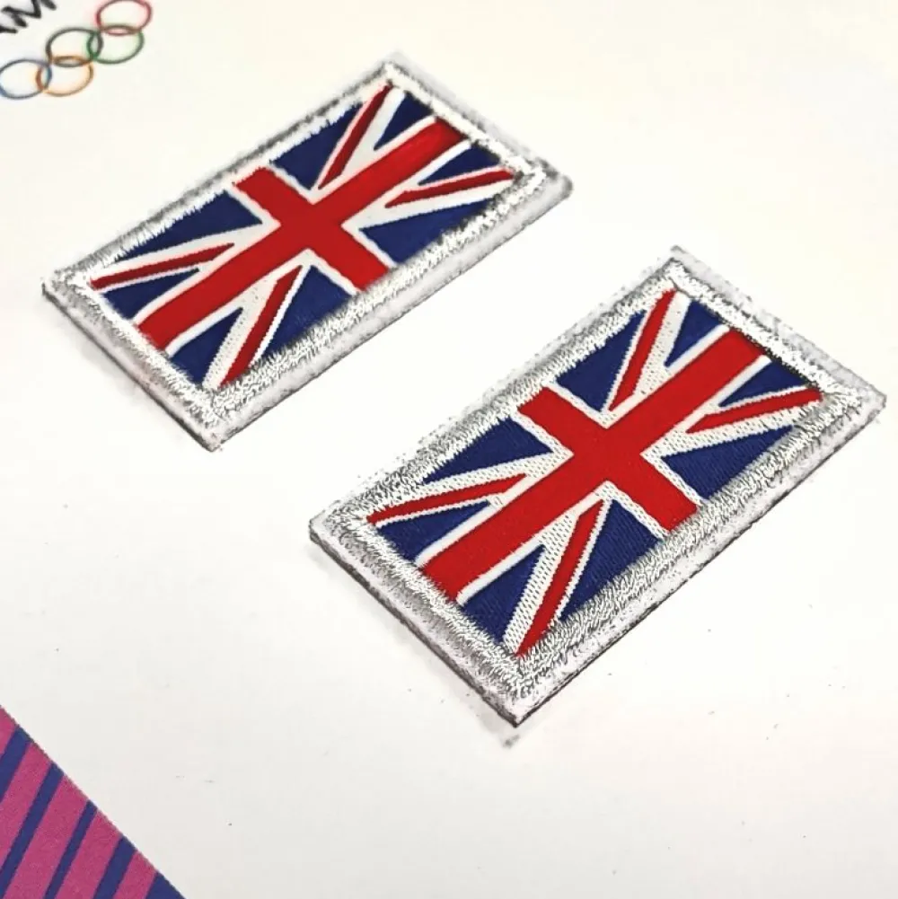 Team GB Union Jack Sew on/Iron On woven patches - Twin Pack